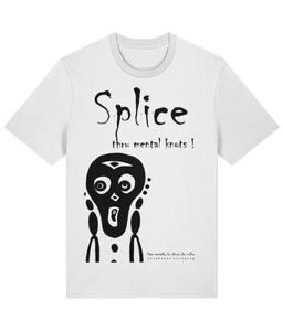 
Sean, the tattooed arborist, inspires connection and care. This organic cotton T-shirt, in earthy hues, showcases the phrase Splice Through Mental Knots—a nod to his passion for splicing and his open approach to mental health conversations. Thoughtfully designed and sustainably made, it reflects Sean’s commitment to supporting others and nurturing both people and the planet. White t-shirt and black artwork