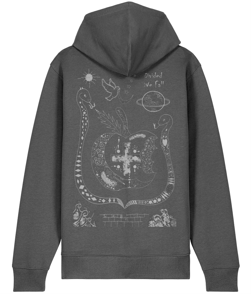 Divided We Fall Hoodie - Silver Artwork