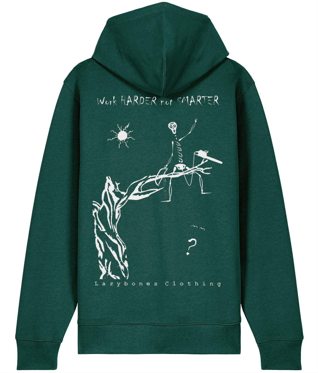 Work Harder Treemender Hoodie - White Artwork