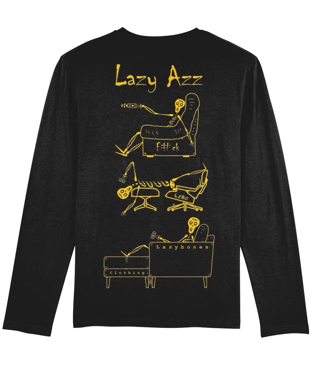 Lazy Azz F#ck Long Sleeve T-shirt - Mustard Artwork