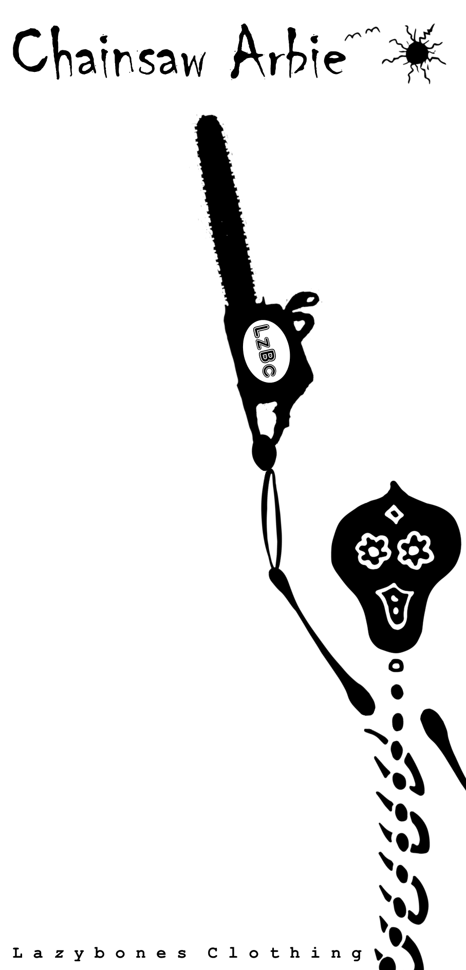 Chainsaw Arbie T-shirt - Black Artwork