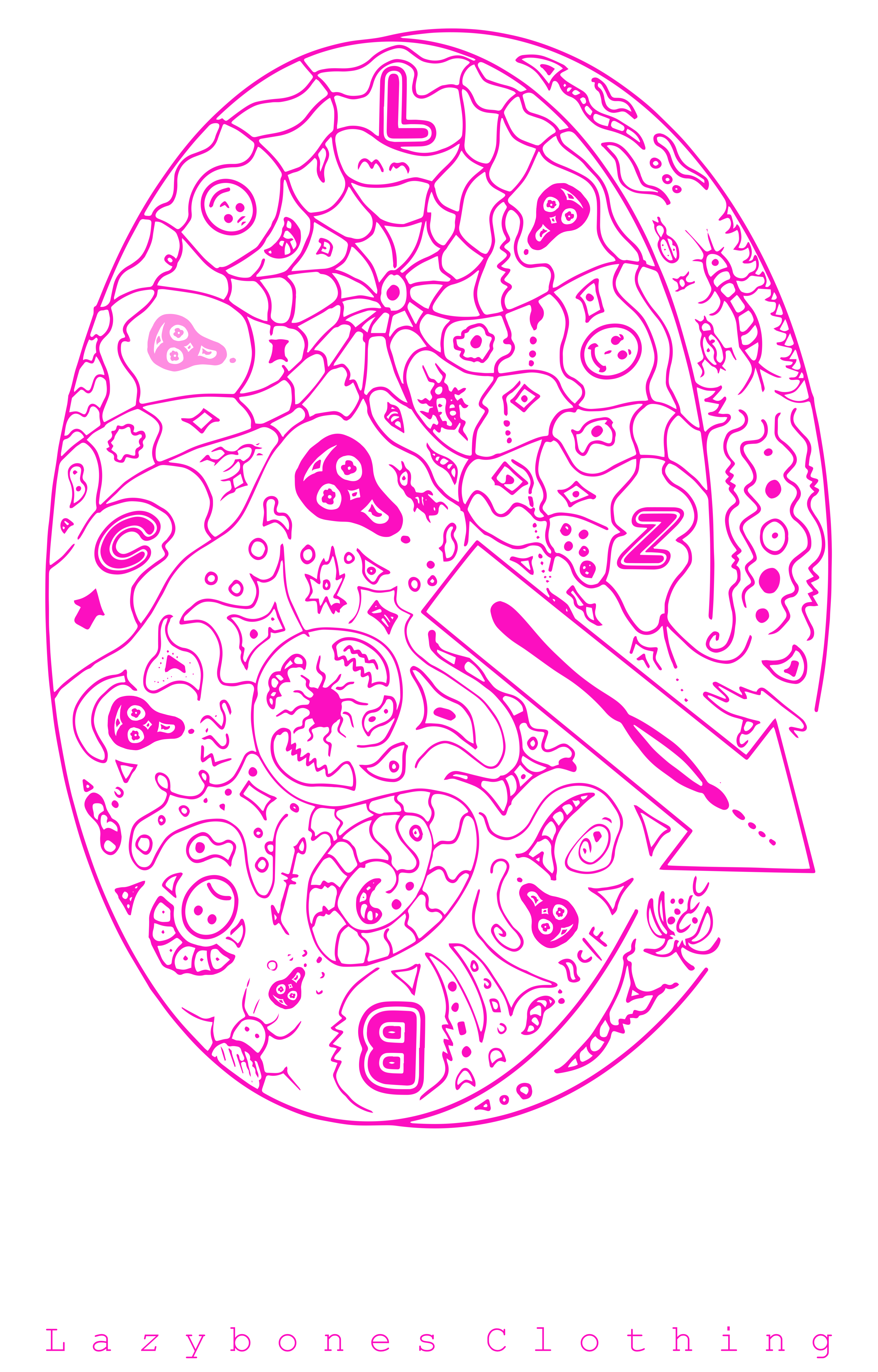 Lazy Clock Face - Shocking Pink Artwork