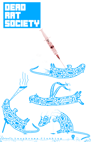 Dead Rat Society (Powder White T-shirt) - Blue Artwork