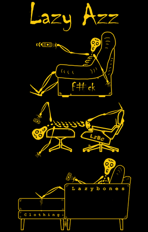 Lazy Azz F#ck Long Sleeve T-shirt - Mustard Artwork