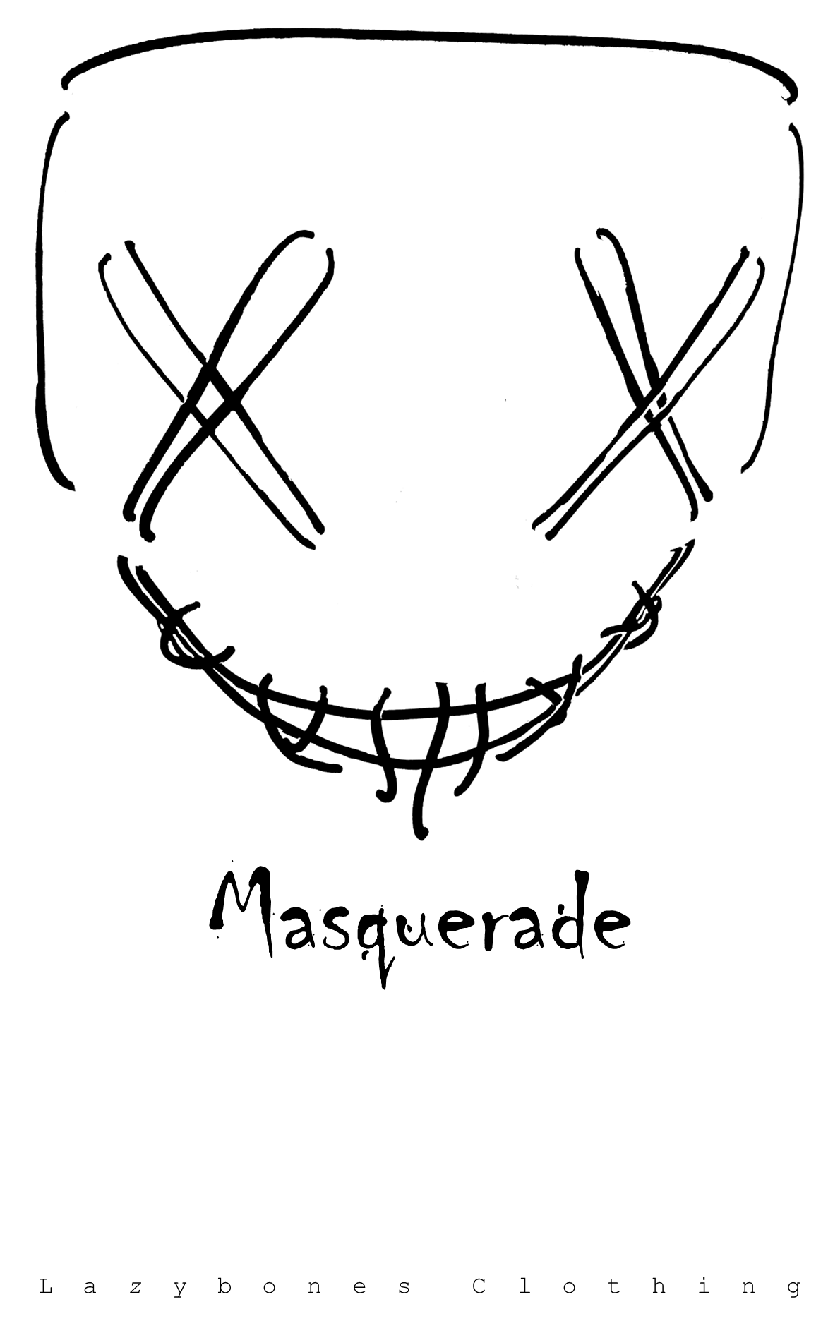 T-shirt featuring a bold mask design with the word "Masquerade" printed below. Made from 100% organic cotton, the shirt is sustainably sourced and ethically produced. The design is elegant and mysterious, offering a unique, eco-friendly fashion statement. Perfect for those who value conscious fashion and stylish self-expression