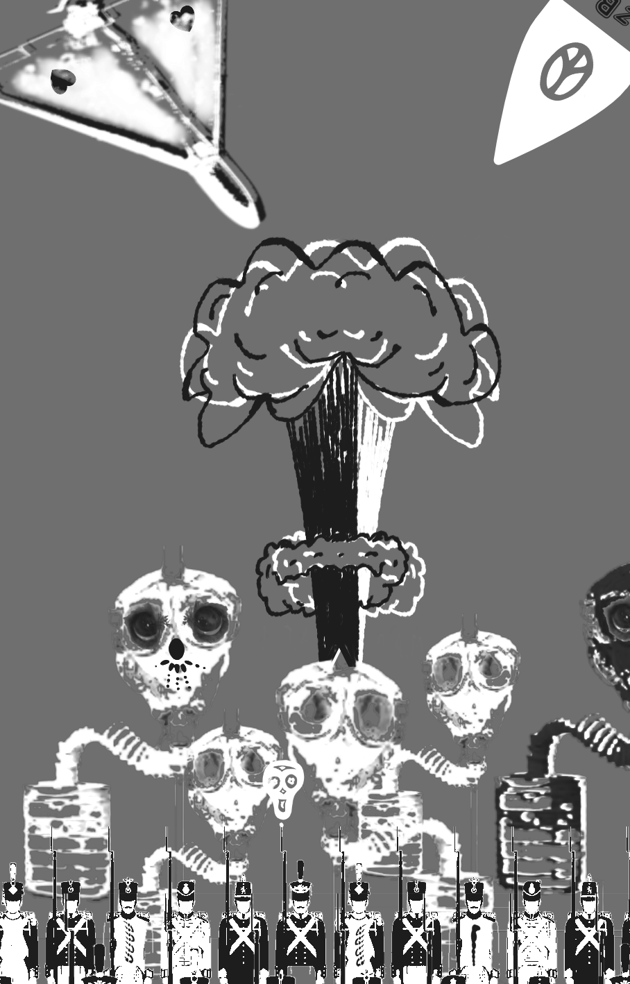 Nice Peaceful War T-shirt - B&W Artwork