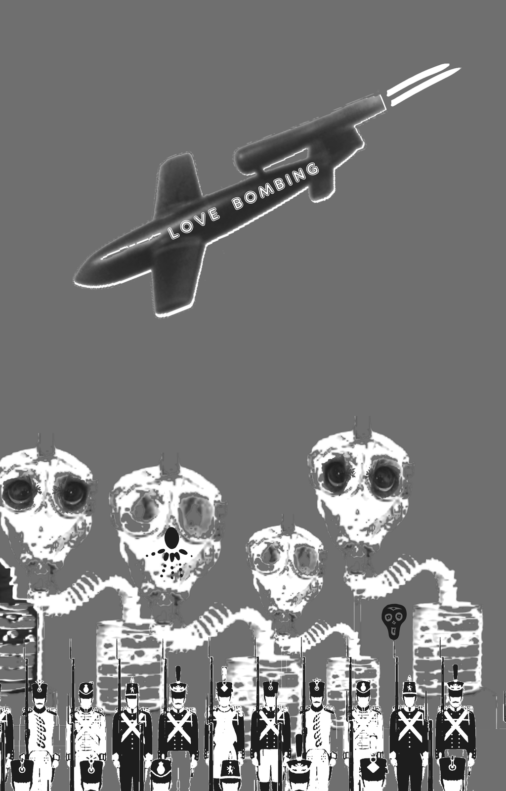 Nice Peaceful War T-shirt - B&W Artwork