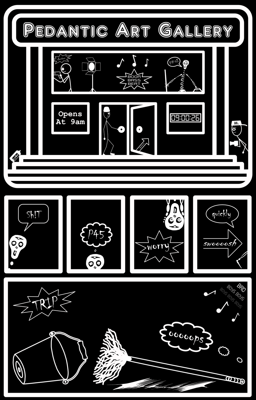 Pedantic Art Gallery - White/Black Artwork
