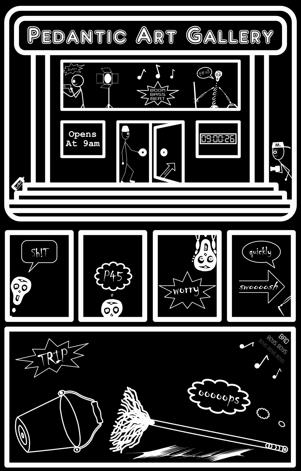 Pedantic Art Gallery - White/Black Artwork