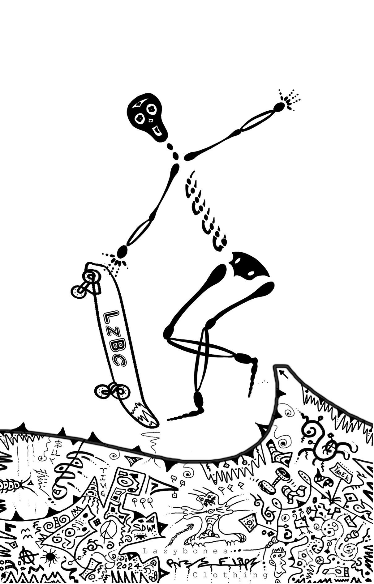 Ride into the surreal with our skeleton skateboarding T-shirt!

Made from organic cotton, this design captures a skeleton gliding over a dreamlike, otherworldly landscape, effortlessly blending the thrill of skating with the imagination of a surreal world.

With a round crew neck and crafted from sustainably sourced materials, this T-shirt is ethically made to keep you skating in style.

Perfect for dreamers and thrill-seekers alike, it’s a bold statement of adventure, creativity, and eco-conscious fashion.