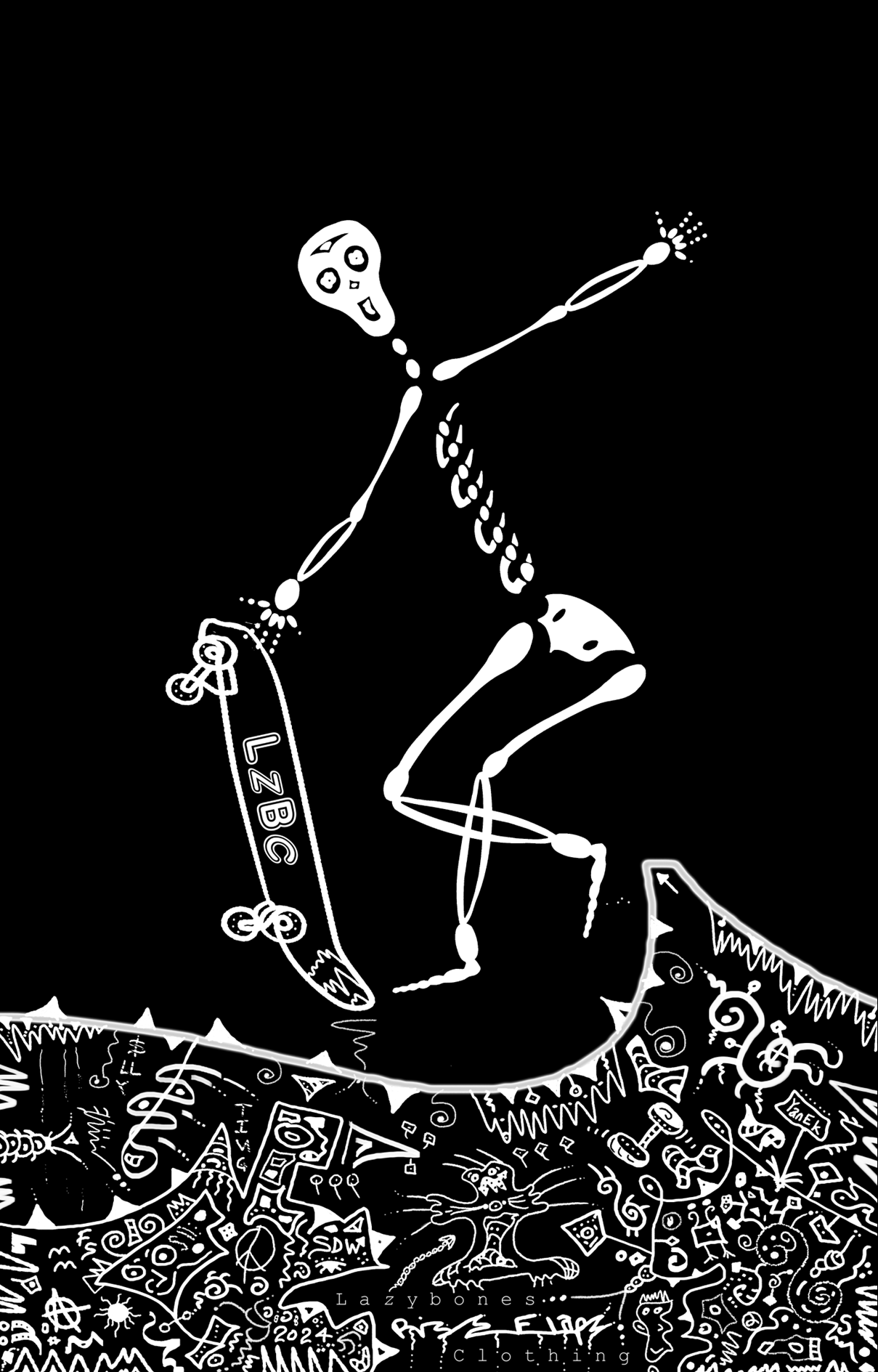 Take your style to the edge with our surreal skeleton skateboarding T-shirt!

Made from soft organic cotton, this design features a fearless skeleton cruising across a dreamlike landscape, where reality bends and imagination takes flight.

With a round crew neck and ethically sourced materials, this T-shirt combines eco-conscious fashion with a sense of adventure.

Perfect for those who embrace the strange and thrilling, it’s a statement piece that will keep you skating through life’s wildest dreams.